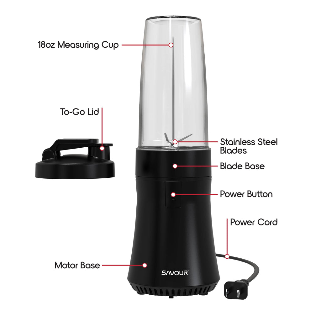by 300W Mini Smoothie Blender – 18oz. Countertop Mini Blender for Smoothies, Sauces, Cocktails and More