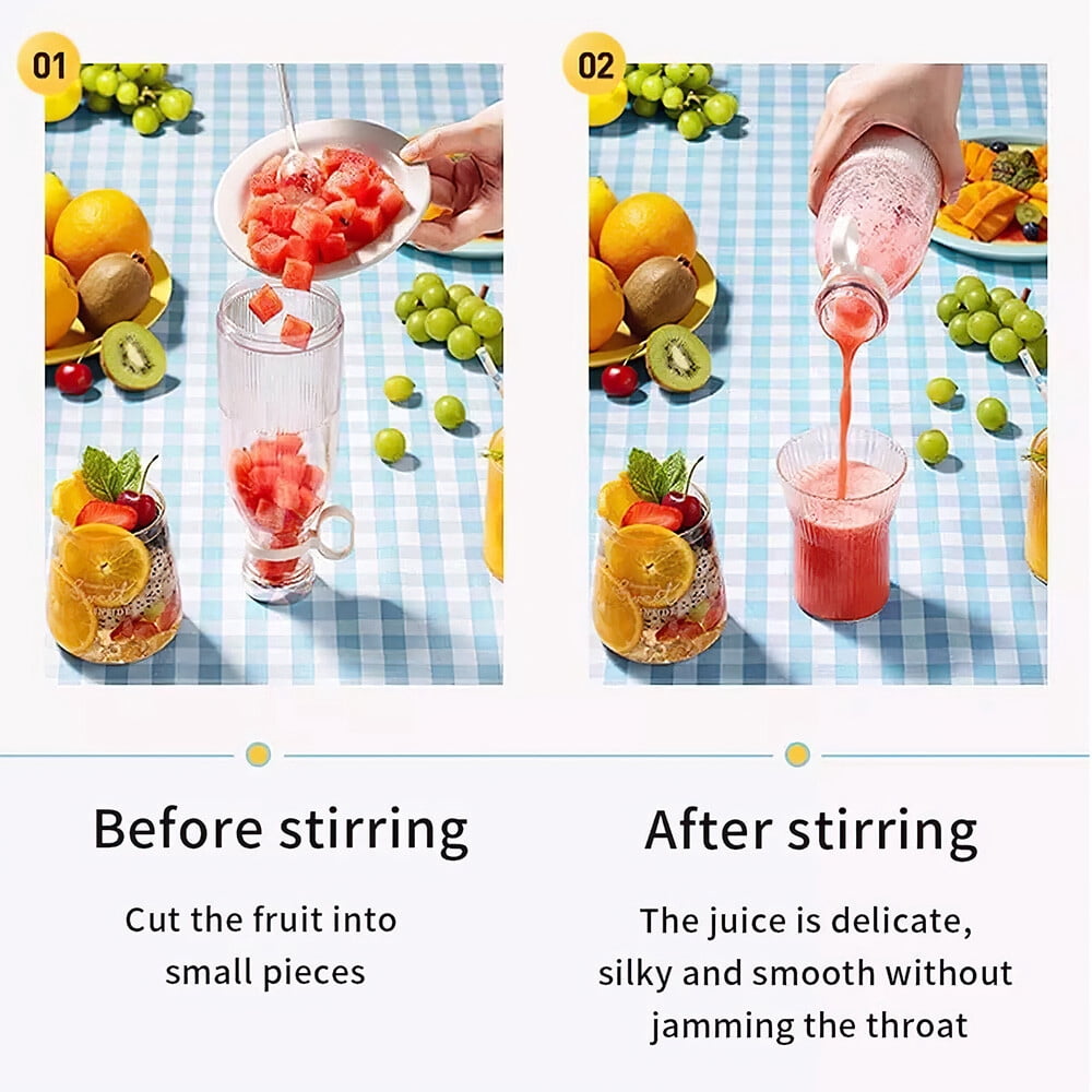 Portable Blender Personal Bottle Powerful Mini Fresh Juice,Blender Juicing Cup-blue