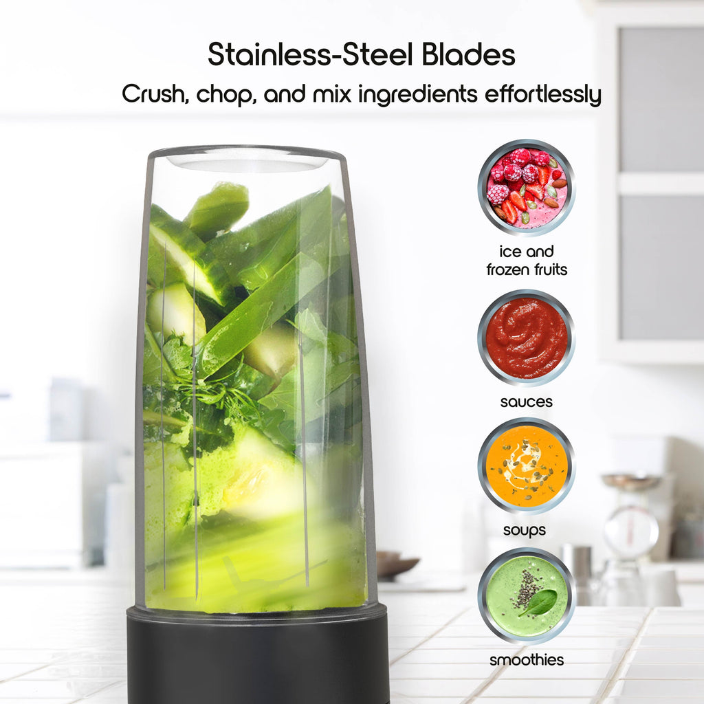 by 300W Mini Smoothie Blender – 18oz. Countertop Mini Blender for Smoothies, Sauces, Cocktails and More