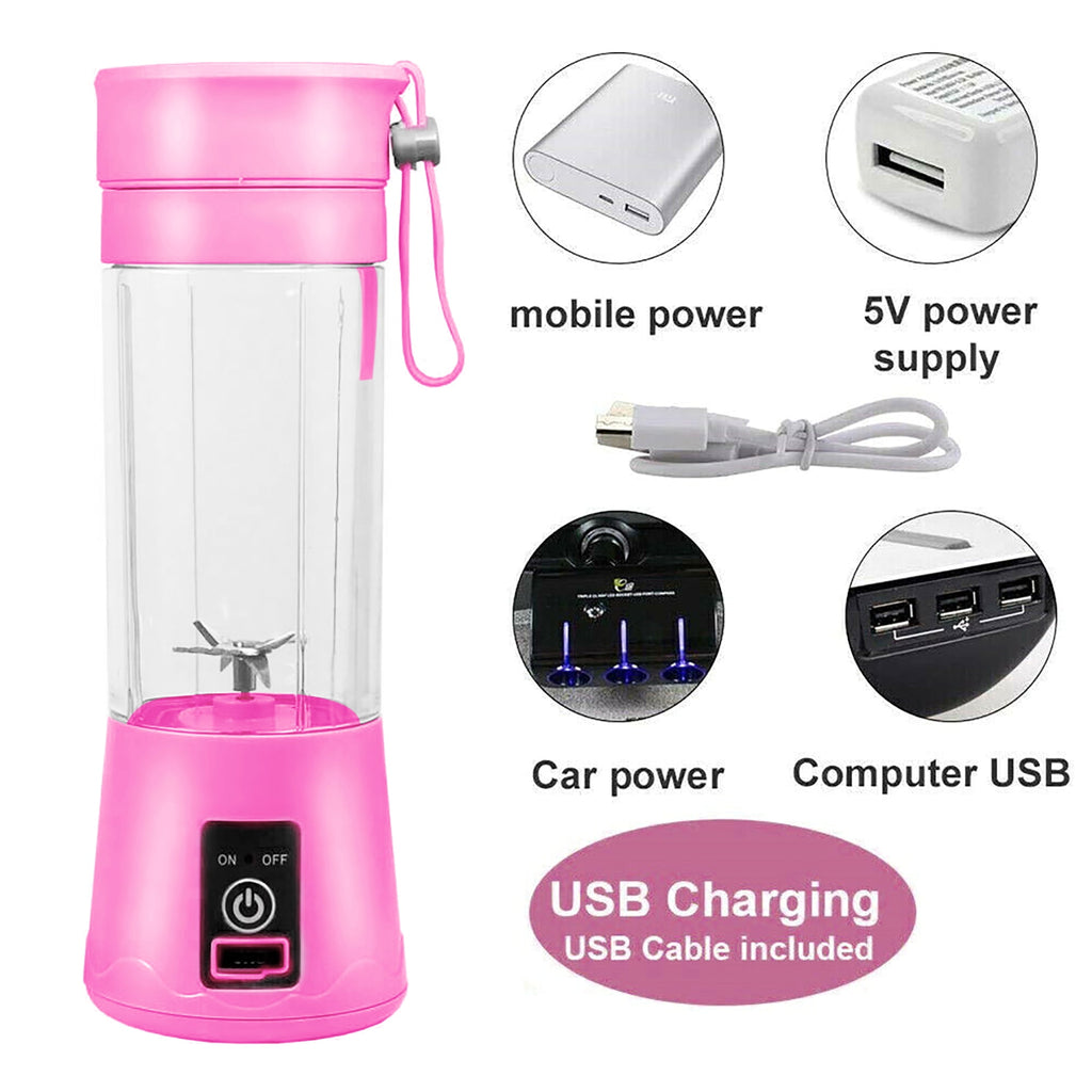 Portable Personal Blender Mini Blender Household Mixer Fruit Juicer ,Smoothie Blender For Shakes And Smoothies,Travel Personal Blender With USB Rechargeable Batteries,6 Blades-380ml