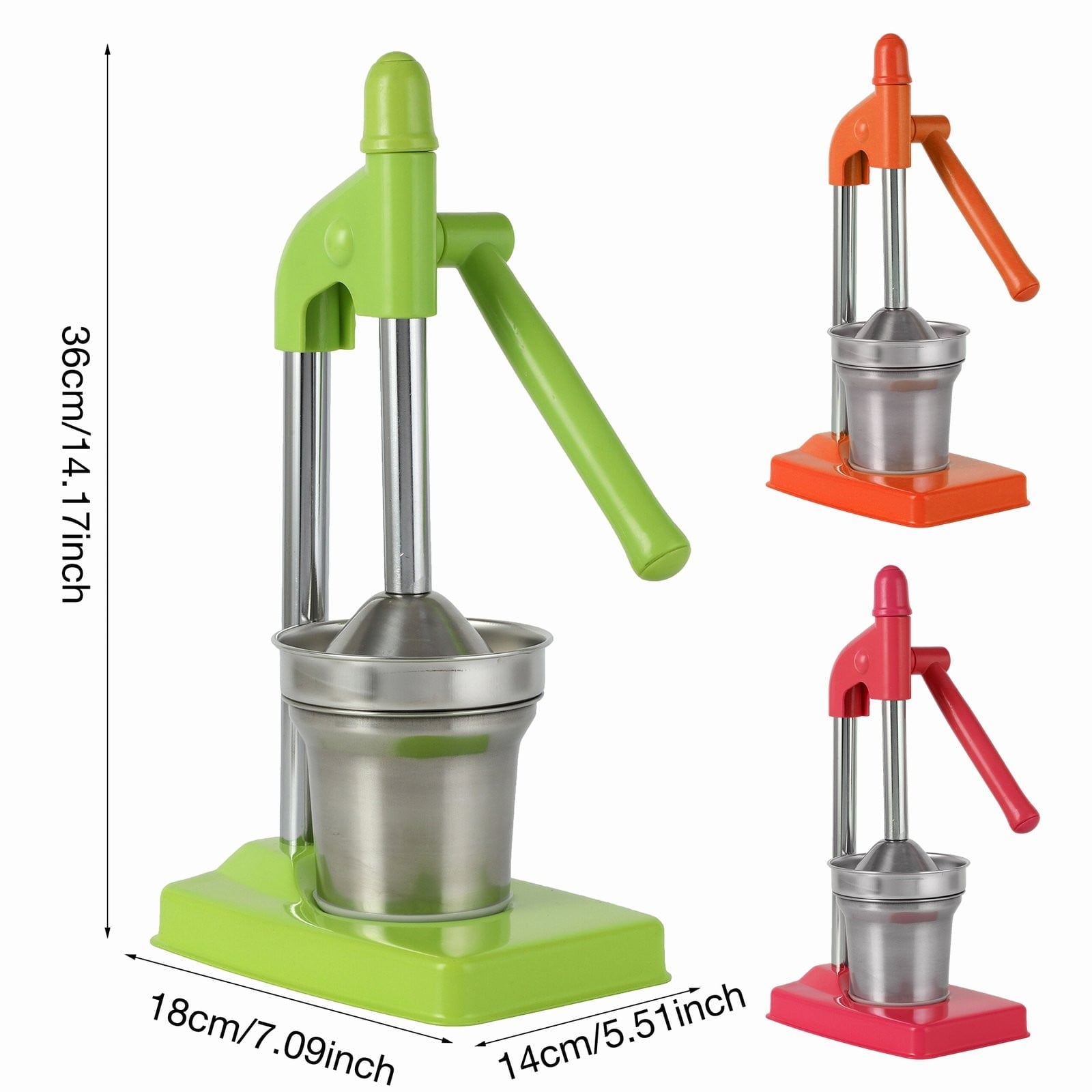 Centrifugal Juicer,Stainless Juicer Extra Large Commercial Grade Manual Hand Countertop Squeezer For Fresh Orange Juice