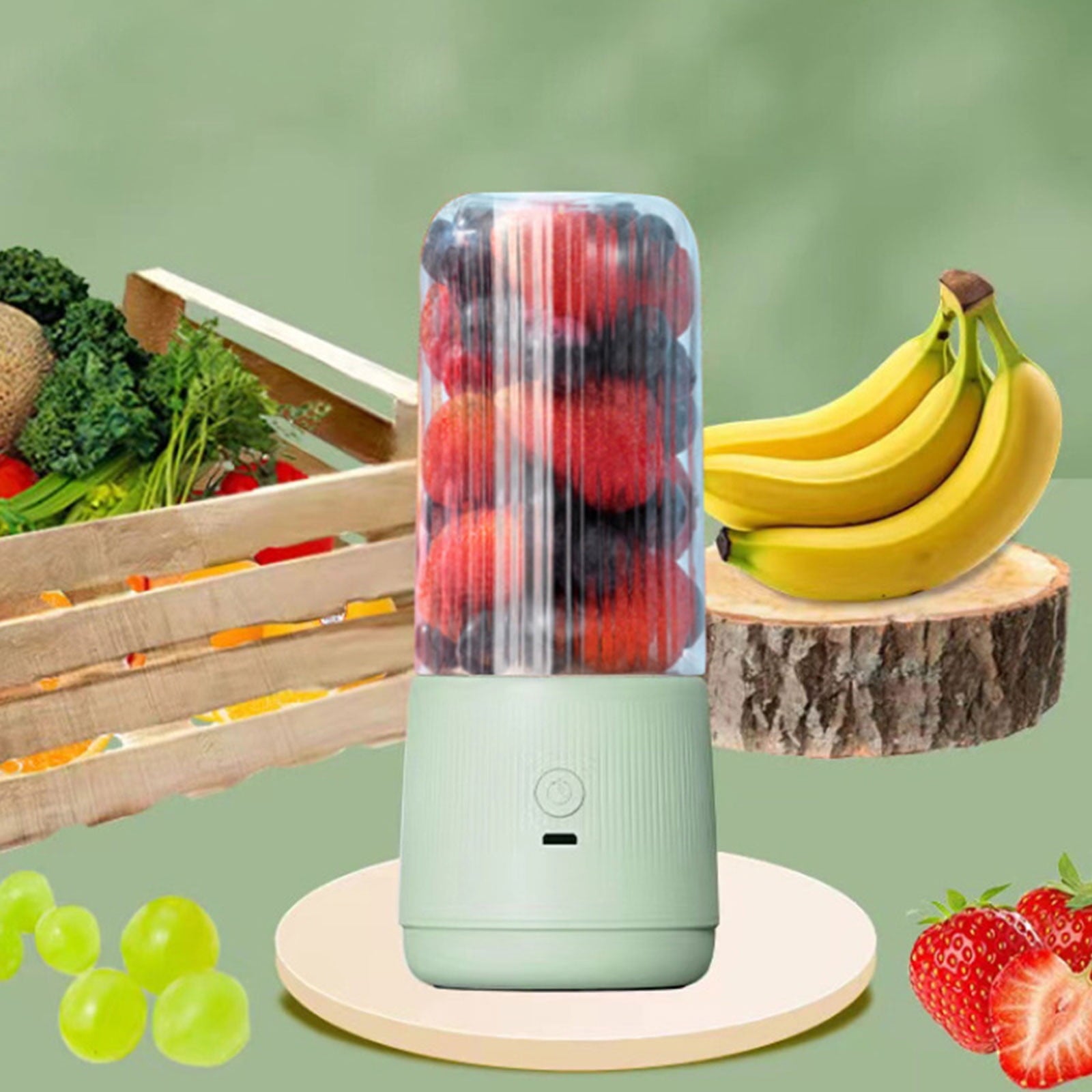 1 pcs Portable Blender Small Smoothie &amp; Shake Maker, Personal Blender, Rechargeable Mini Mixer with Extra Lid for Travel, Office, Gym