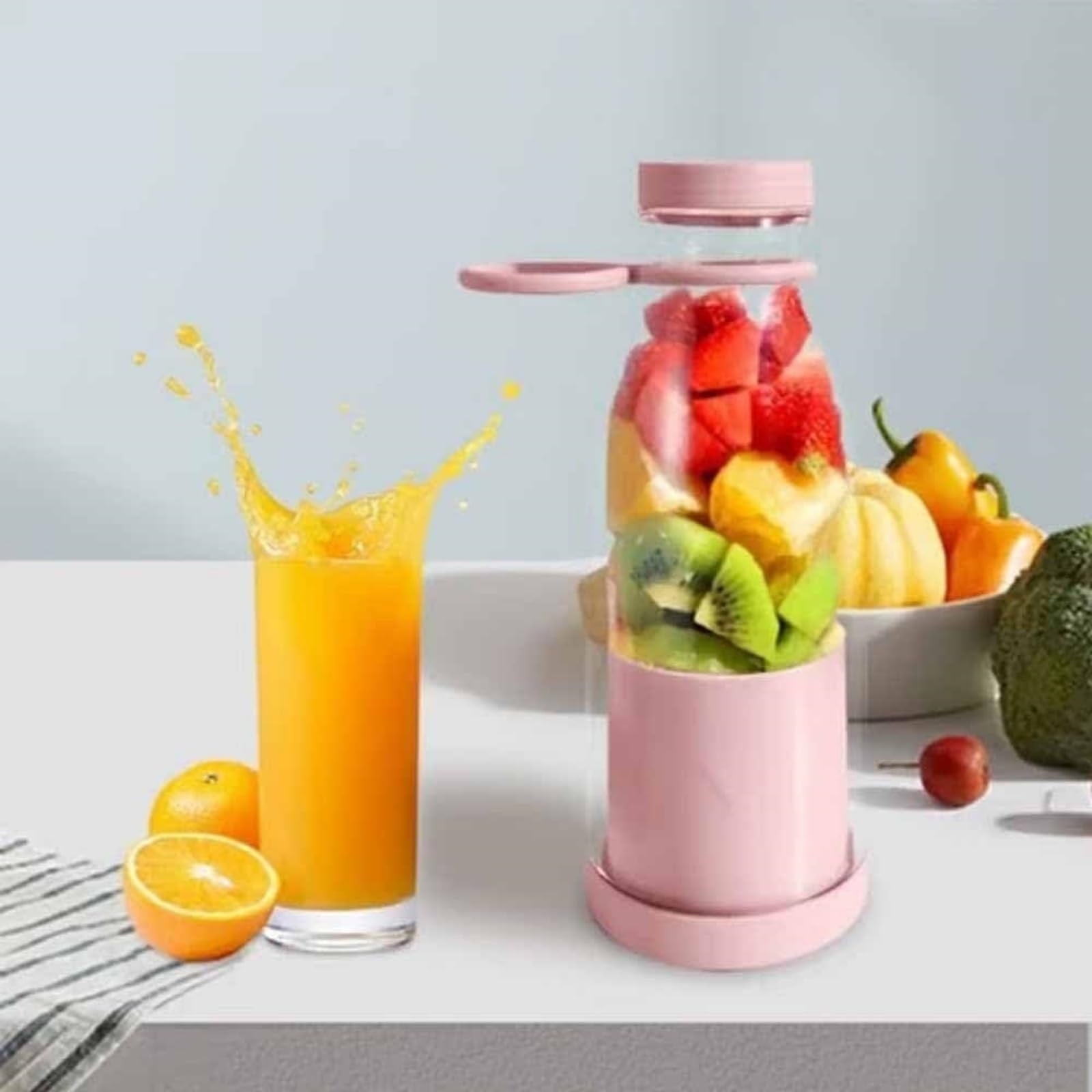 Blender, 15oz USB Rechargeable Mini Blender for Shakes, Smoothies, Ice &amp; Juicing, Personal Size Mixer for Home, Office, Travel &amp; Fitness