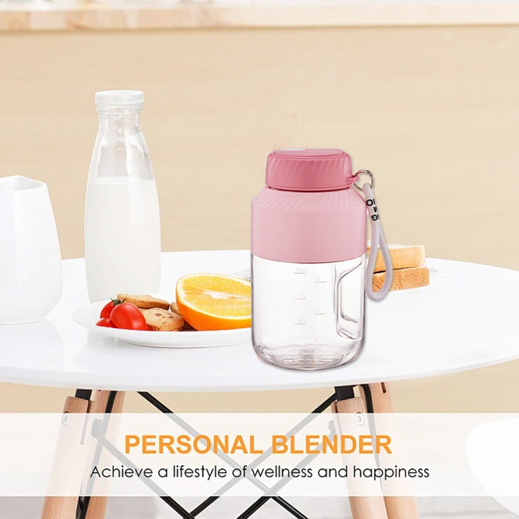 Portable Blender with USB Charging - 10-Blade High-Speed Juicer for Shakes and Slushies, 1000ml Capacity, Ideal for Travel and Outdoor Use