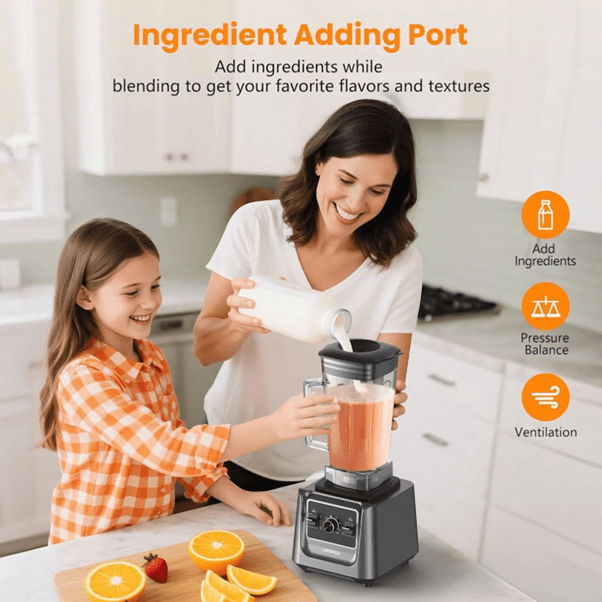 Blenders for Kitchen, 2000W Professional Grade High-Speed Countertop Blender with 68oz Pitcher &amp; 27oz To-Go Cup for Smoothies, Ice, and Frozen Fruit, BPA-Free, Dishwasher Safe