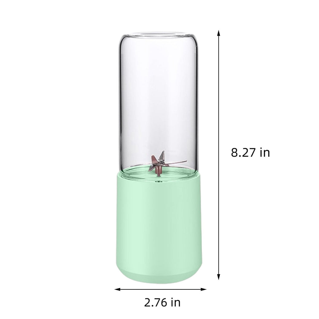 Under $5 Portable Juicer, 400ml Glass Blender Cup, USB Rechargeable Smoothie Maker, 6-Blade Crushing Technology for Fruits Vegetables, Travel Friendly Mixer for Healthy Drinks