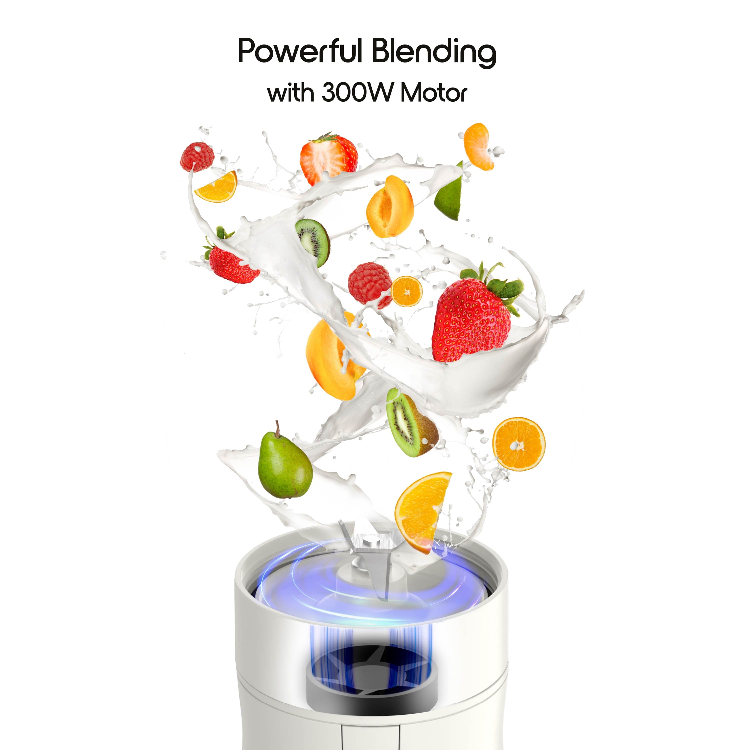 by 300W Mini Smoothie Blender – 18oz. Countertop Mini Blender for Smoothies, Sauces, Cocktails and More