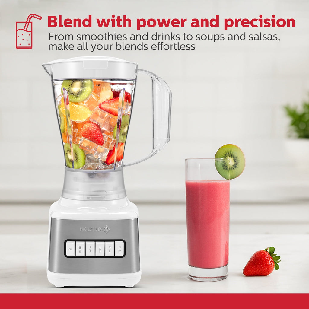 8-Speed Blender 500W Motor, 48 oz Plastic Jar, and Intuitive Controls for Effortless Blending - Elevate Your Culinary Experience Now - Kitchen Essential