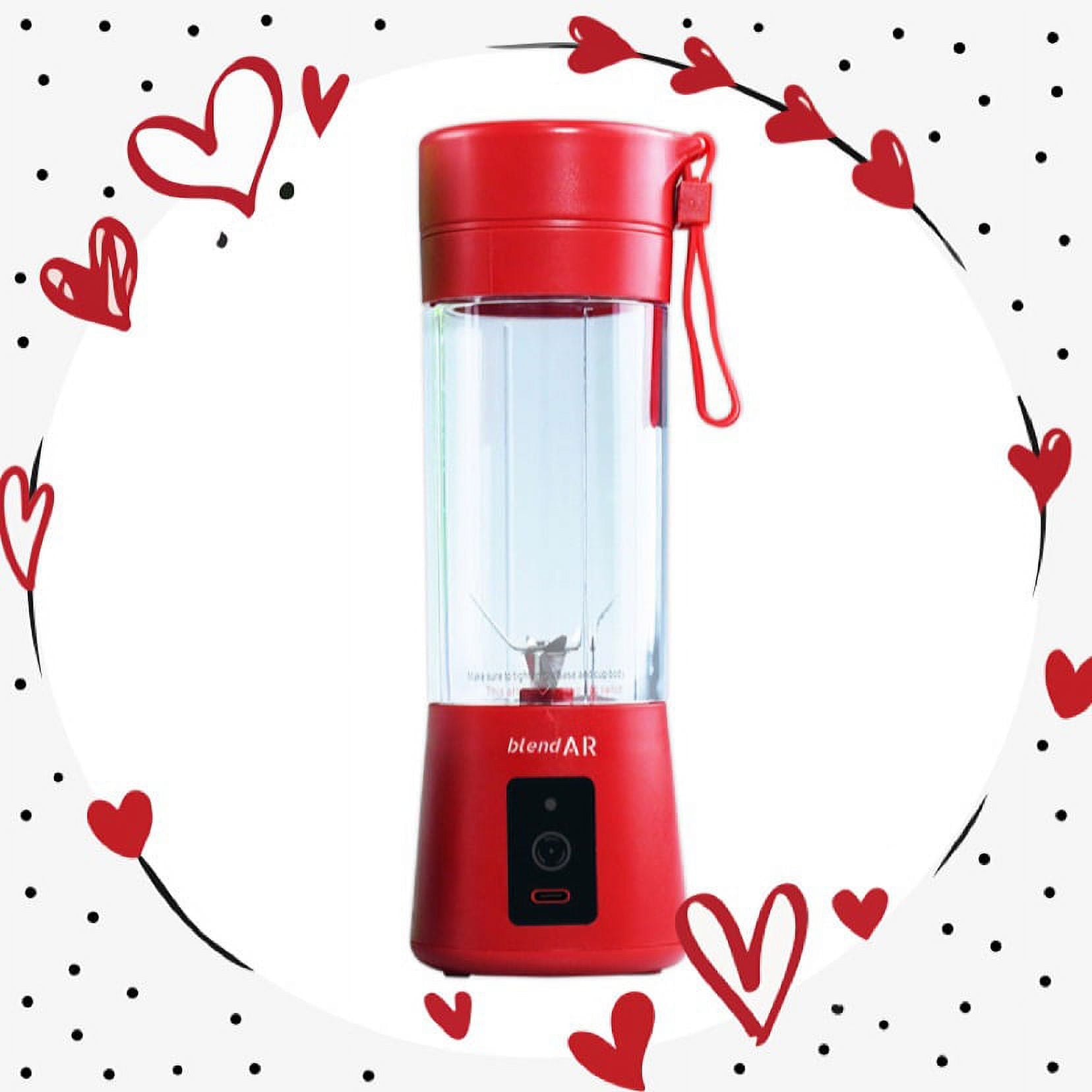 Portable Blender, Battery Powered, 14 oz (Pink, Red, Blue &amp; Black)