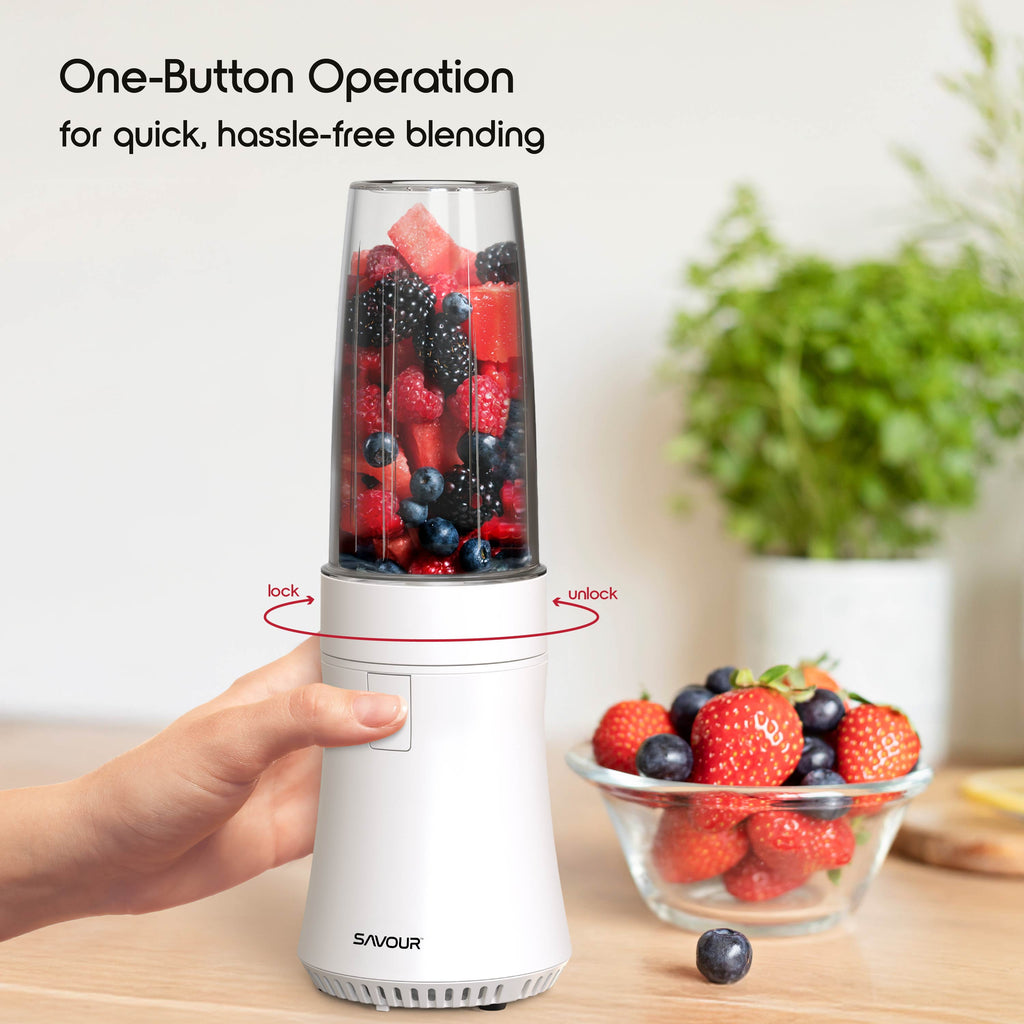 by 300W Mini Smoothie Blender – 18oz. Countertop Mini Blender for Smoothies, Sauces, Cocktails and More