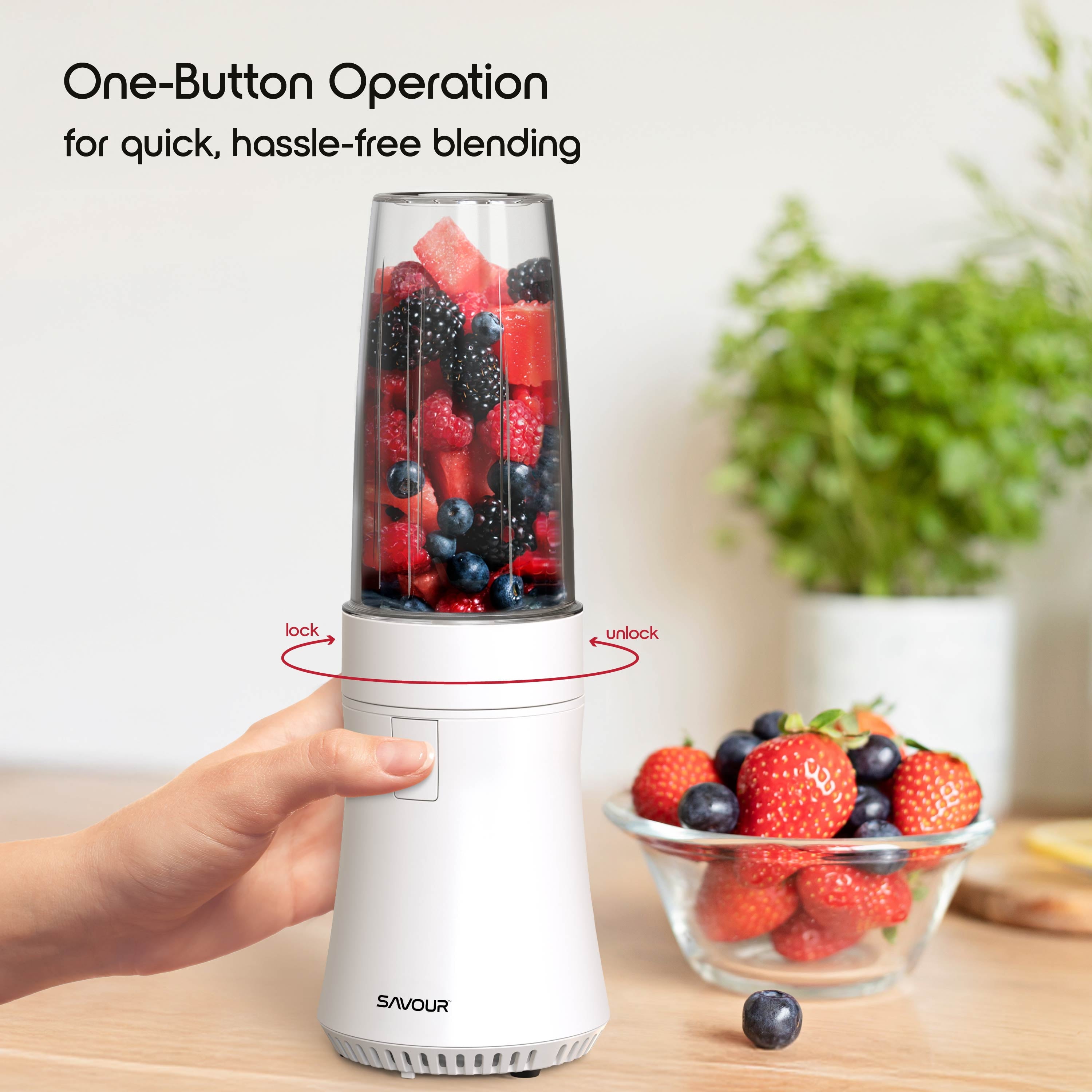 by 300W Mini Smoothie Blender – 18oz. Countertop Mini Blender for Smoothies, Sauces, Cocktails and More