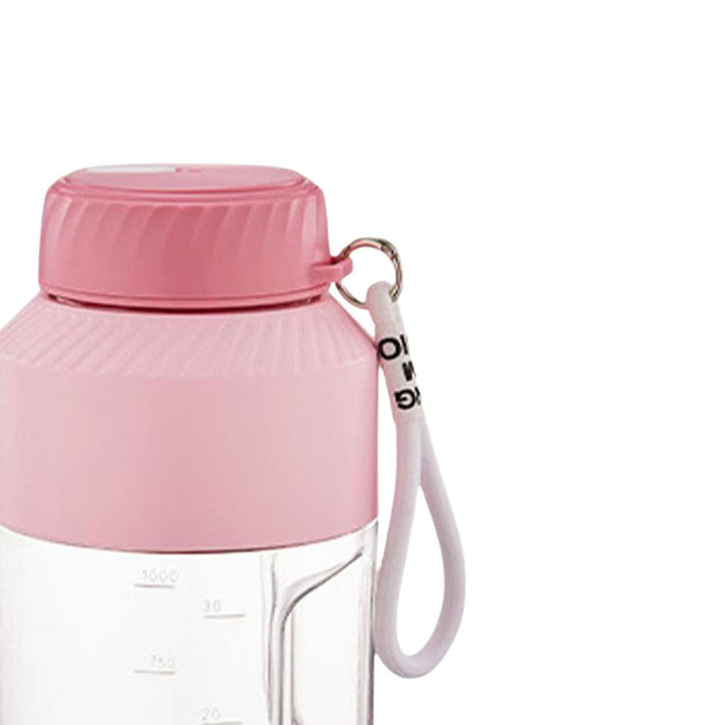 Portable Blender 1000ml Multifunctional for Shakes and Smoothies Travel Home Pink Double Lid