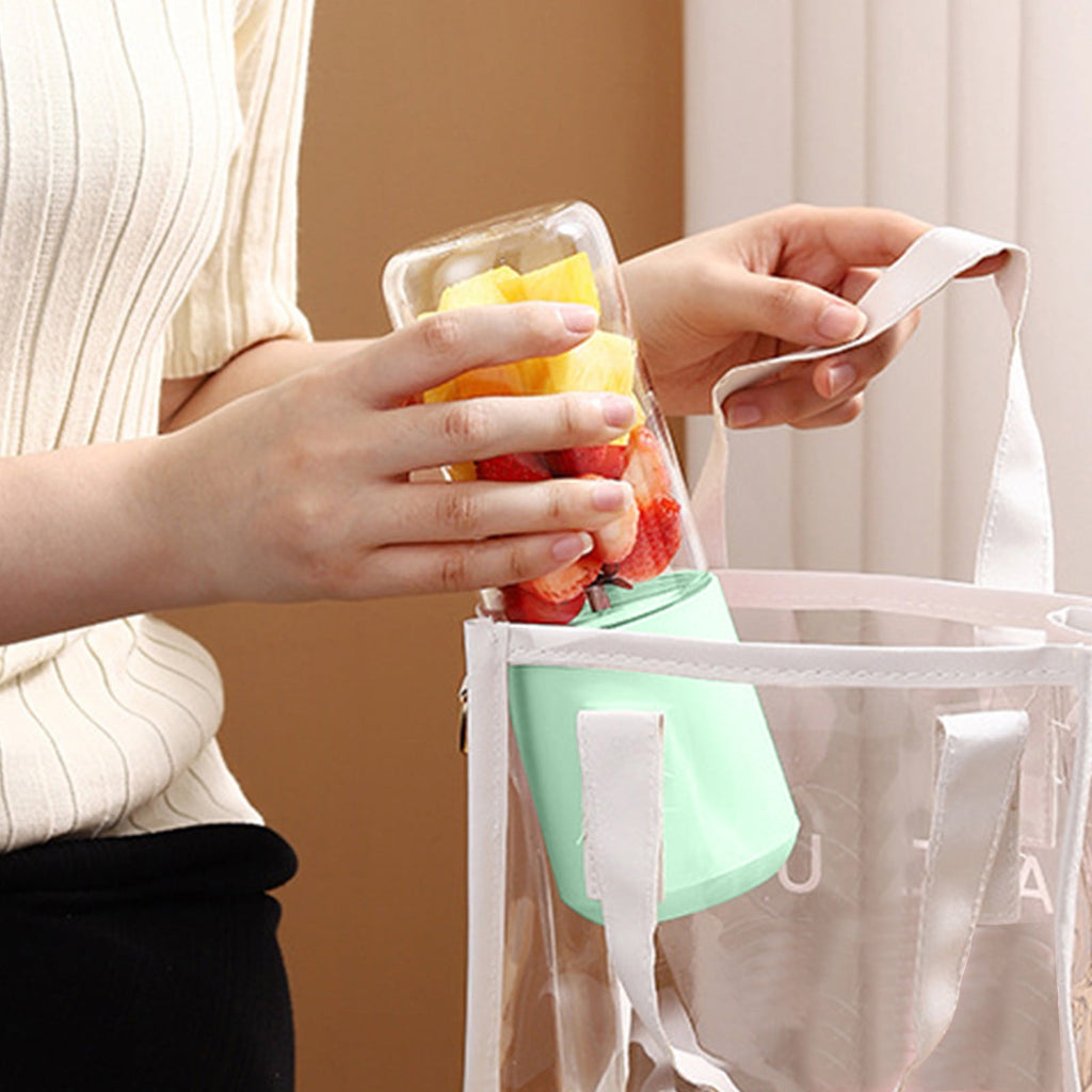Under $5 Portable Juicer, 400ml Glass Blender Cup, USB Rechargeable Smoothie Maker, 6-Blade Crushing Technology for Fruits Vegetables, Travel Friendly Mixer for Healthy Drinks