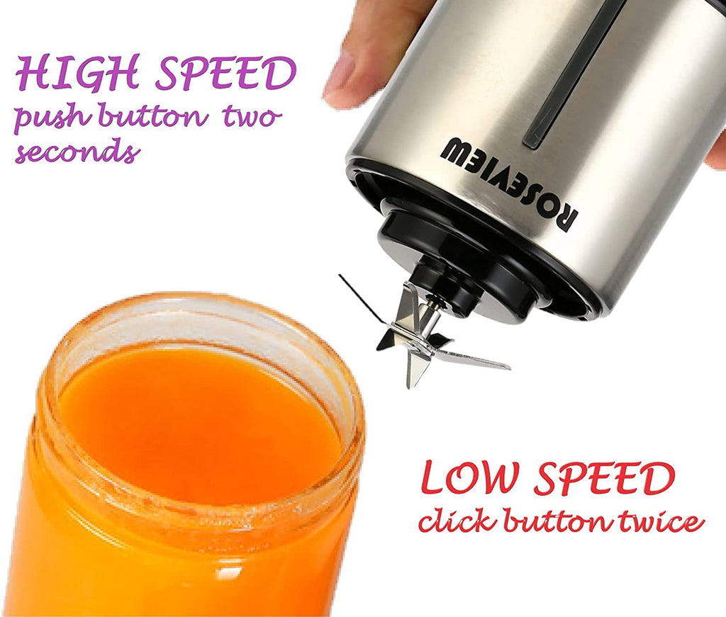 Portable Smoothie blender Glass bottle Mini USB rechargeable 2 battery Handheld Shakes blend Cup USB juicer Cordless Personal smoothies maker mixer