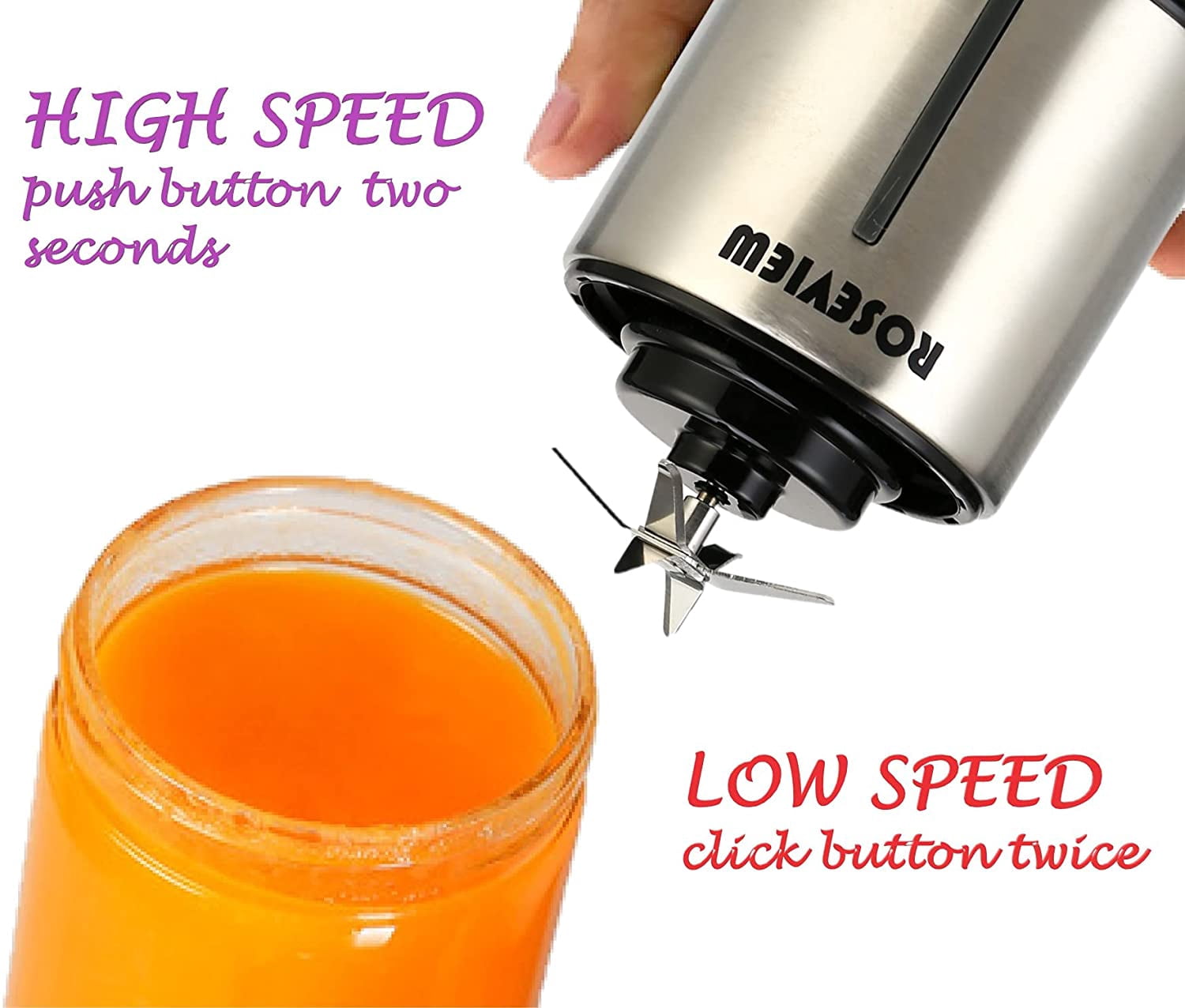 Portable Smoothie blender Glass bottle Mini USB rechargeable 2 battery Handheld Shakes blend Cup USB juicer Cordless Personal smoothies maker mixer
