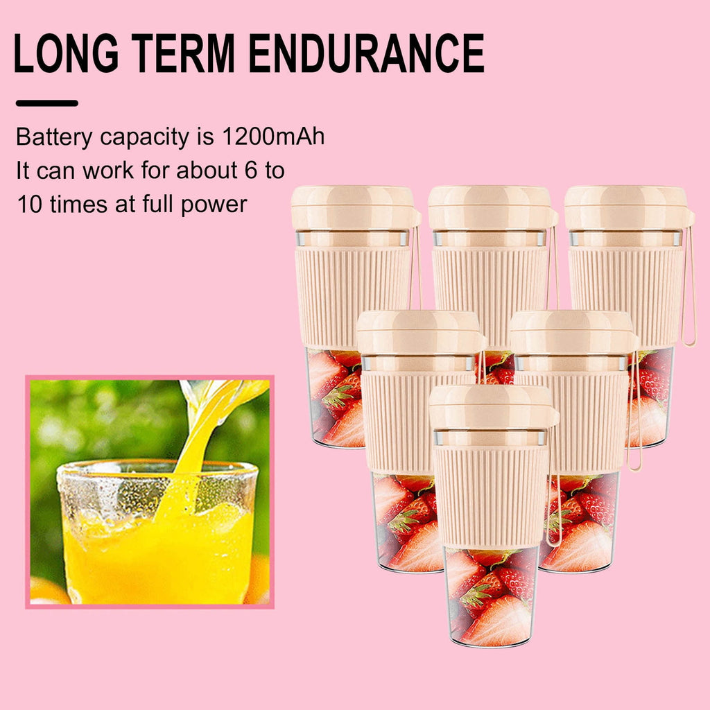 Multifunctional Juicer Small Juicer Squeezed Juicer Automatic Portable Juicer Usb Battery Powered (Pink)
