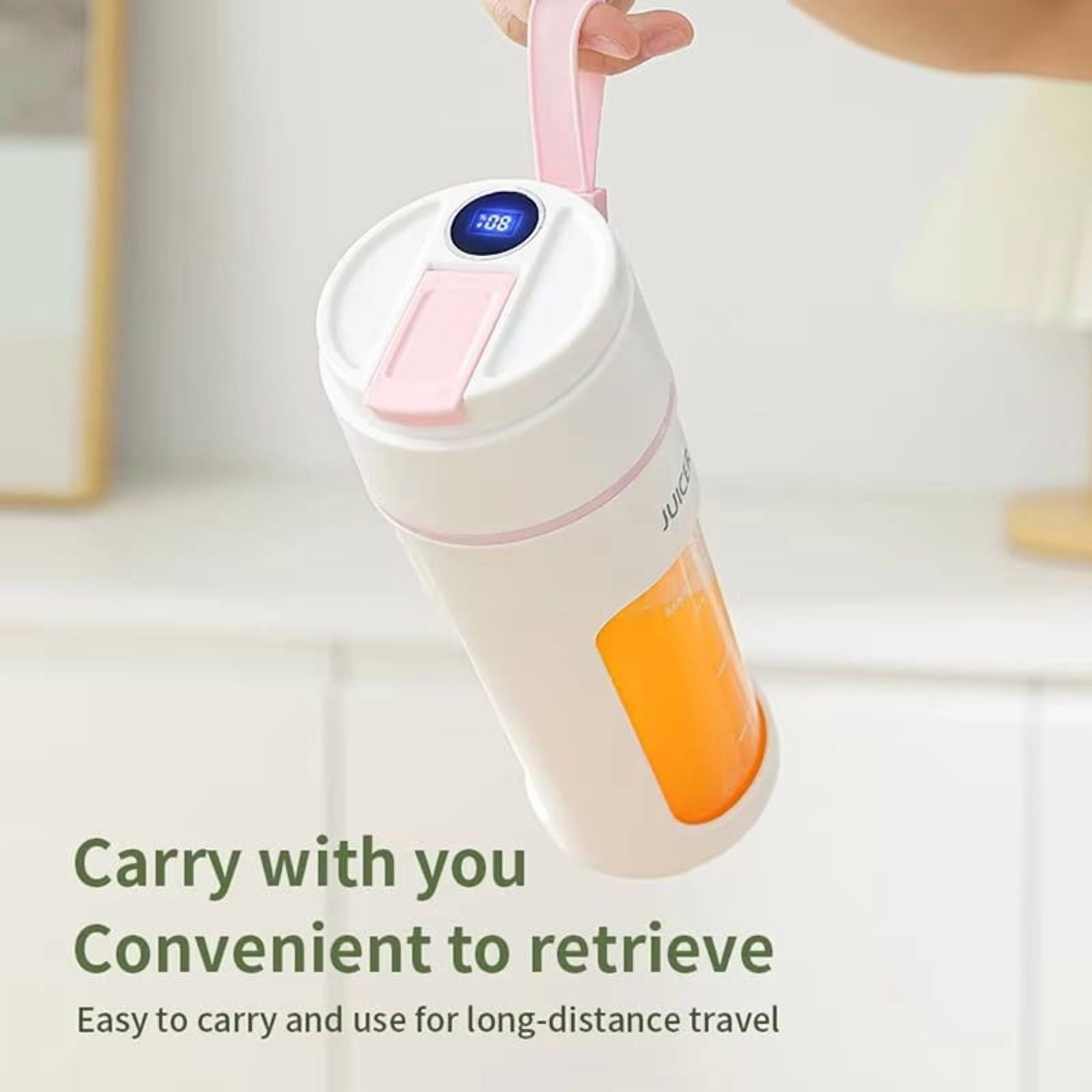 Portable Juicer Electric Blender Multifunction Maker Machine Fruit Extractors Smoothies Mixer 6 Blades 1200mAh Orange
