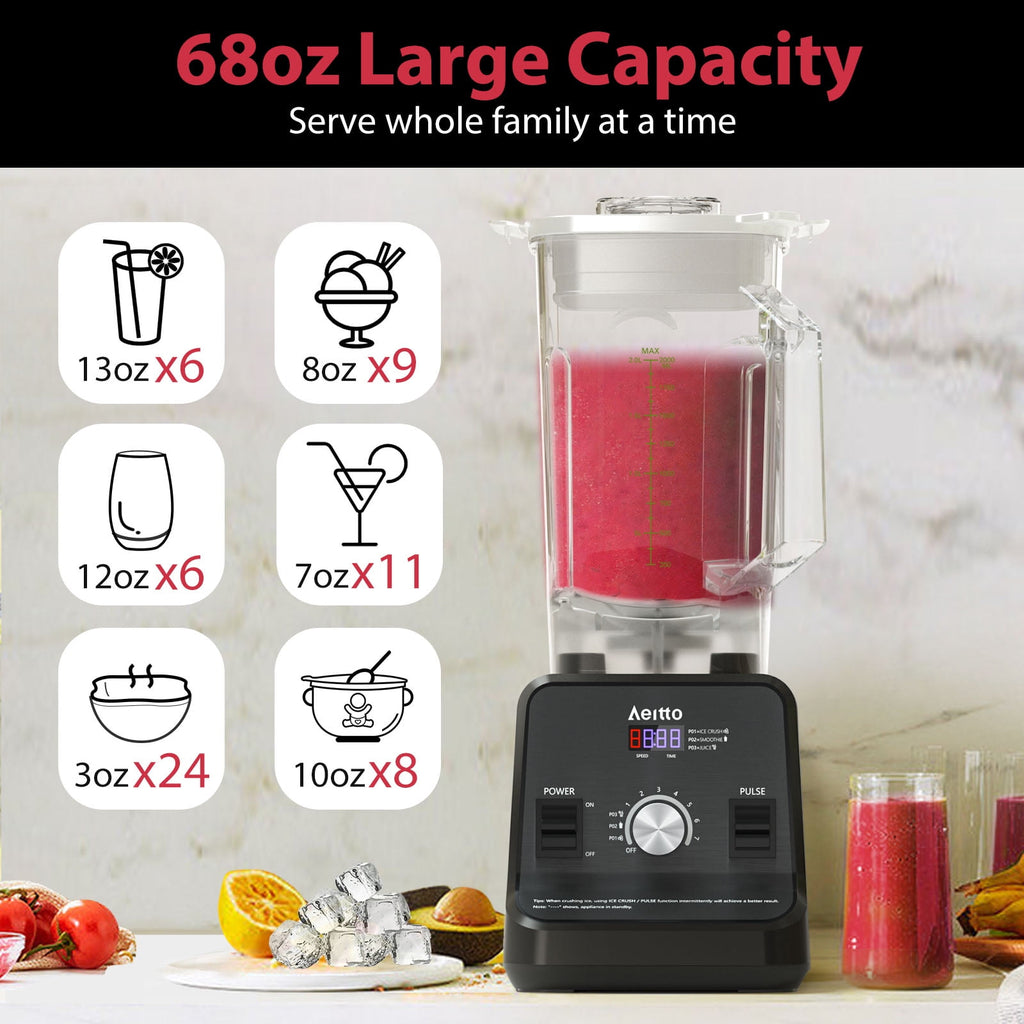 ® Blenders for Kitchen, High Speed Blenders for Smoothies and Shakes with 1500-Watt Motor, 68 Oz Large Capacity, Countertop Professional Blenders for Ice Crush, Frozen Drink, Platinum