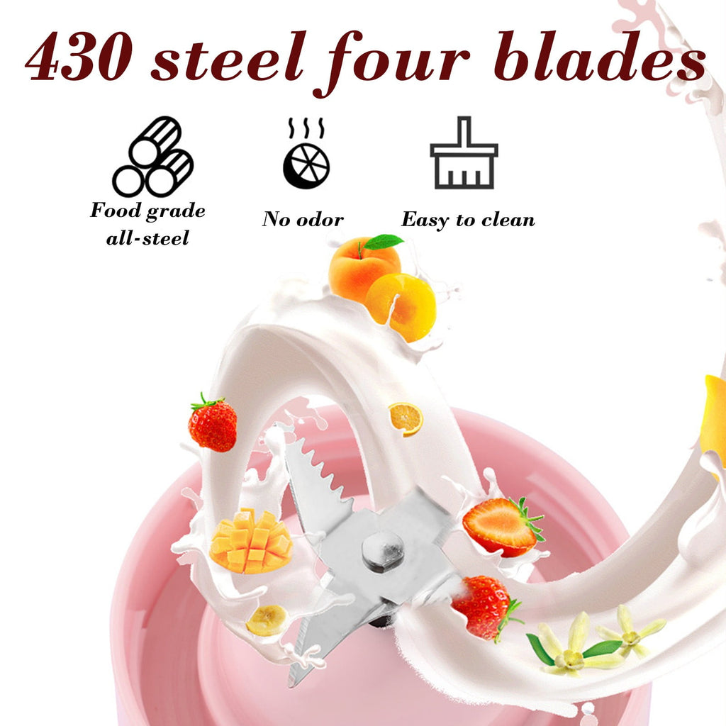 Portable Blender, Personal Mini Juice Blender, USB Rchargeable Juicer Cup with 6 Blades in 3D, Smoothie Blender Home, Office, Outdoors