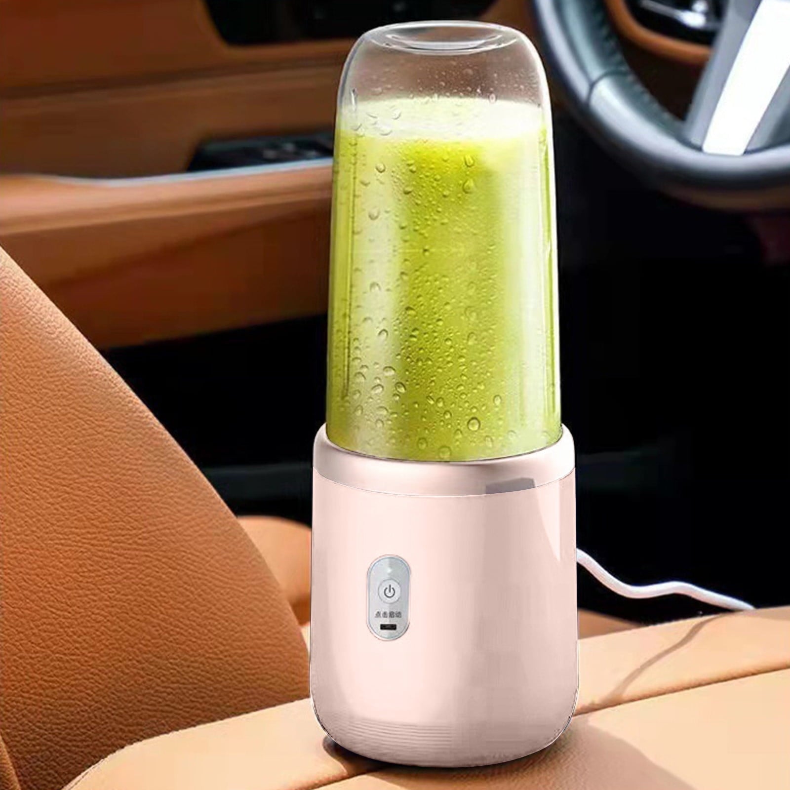 Portable Blender Personal USB Rechargeable Juice Cup for Smoothie and Protein Shakes Mini Handheld Fruit Mixer Bottle for Travel Gym Home Office Sports Outdoors （Pink）