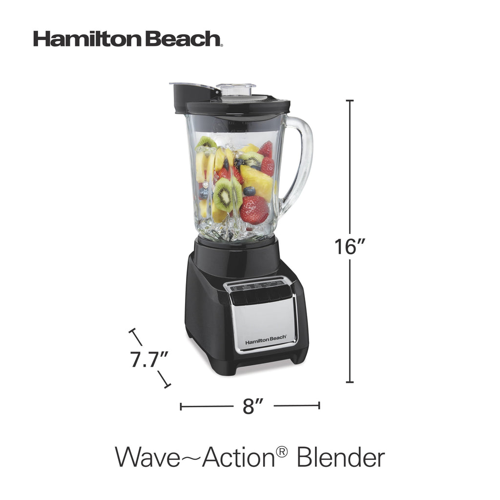 Wave Action Blender for Kitchen, 48 oz Jar for Smoothies and Shakes, Black