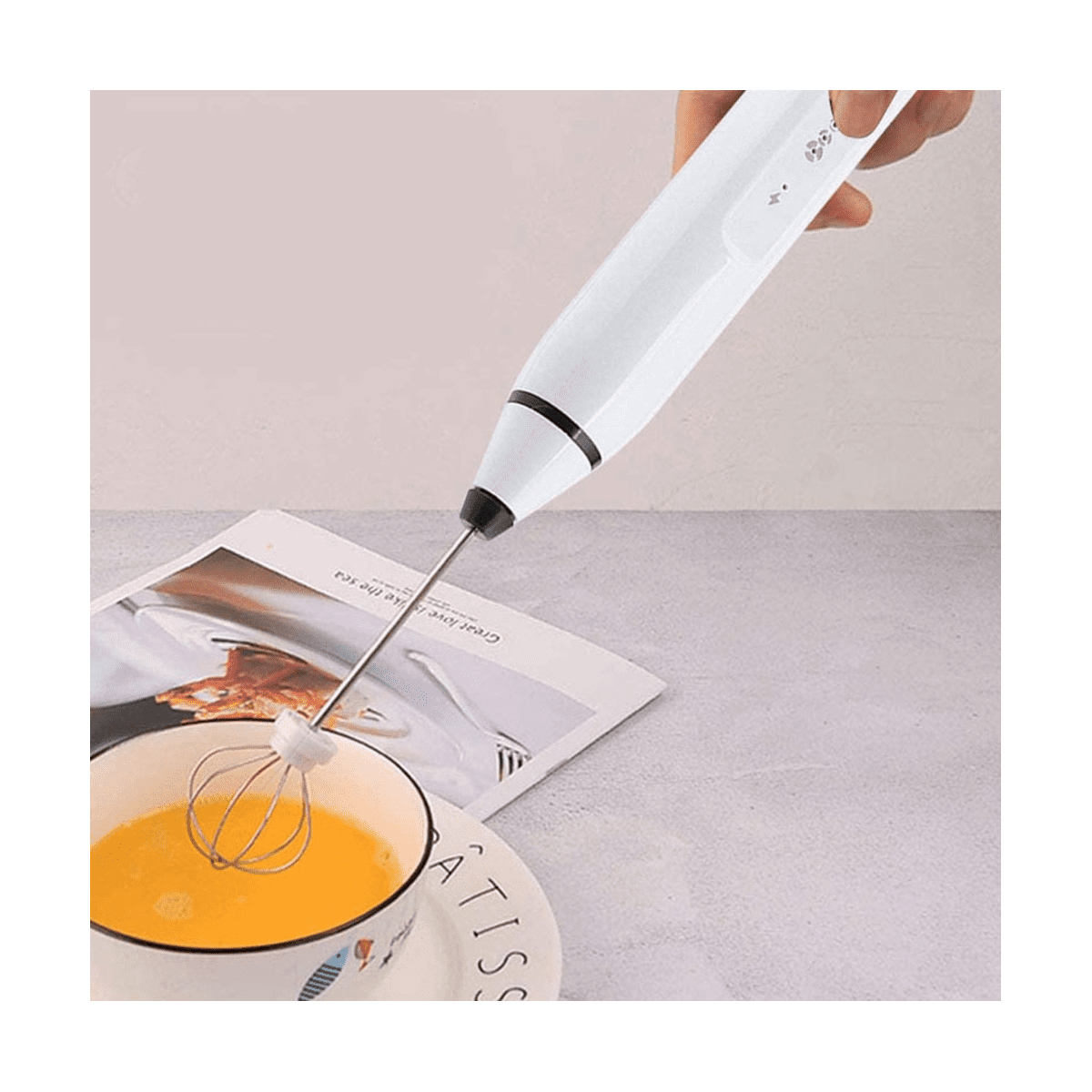 Mini Electric Handheld Milk Frother Electric Blender with USB Electrical Maker Whisk Mixer for Milk Frother Cappuccino,B