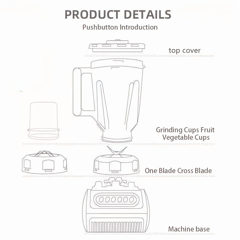 Versatile Kitchen Blender for Home Use, Ideal for Automatically Breaking Down Fruits And Vegetables, Making , Crushing Ice, And Preparing Juices, Soy Milk, Smoothies, And Milkshakes