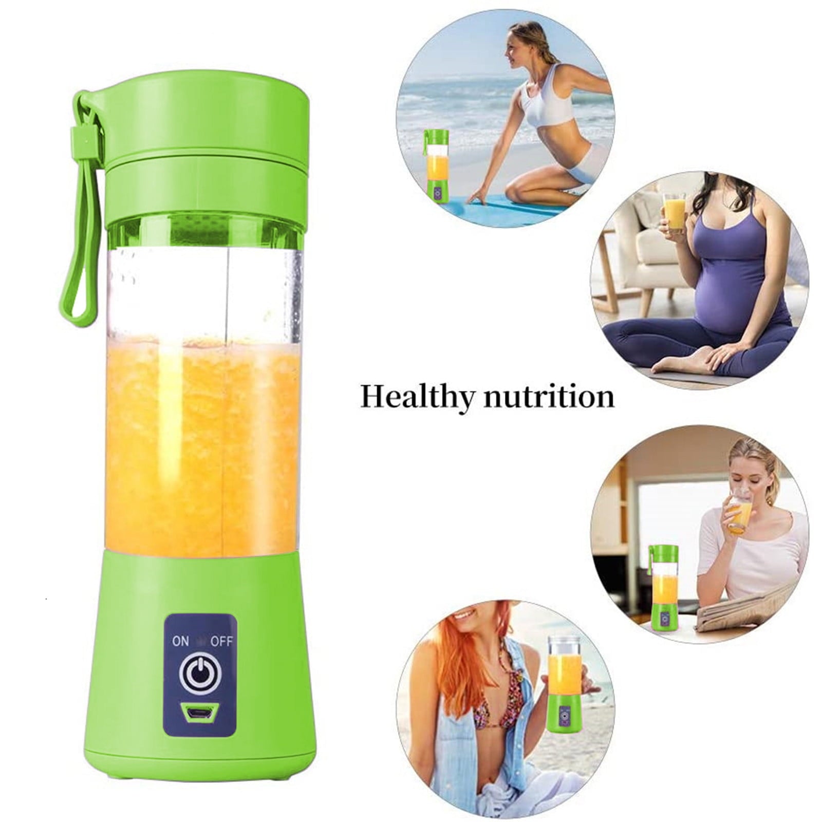 under $5 Portable Blender, USB Rechargeable Portable Blender, 6 Blade Personal Smoothie Maker, Travel Sports Shake Bottle, Individual Fruit Juicer Cup, On The Go Blender Bottle