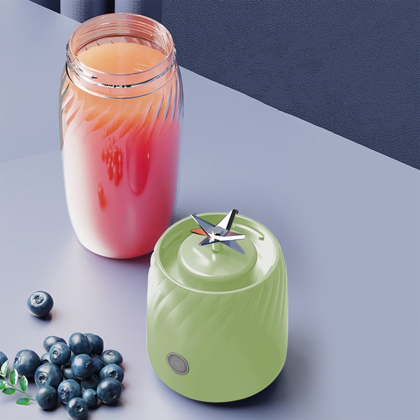 Portable Blender, Personal Size Blender for Shakes and Smoothies with 6 Blades, 10 Oz Mini Blender Cup with Travel Lid and USB Rechargeable for office, Gym, Kitchen