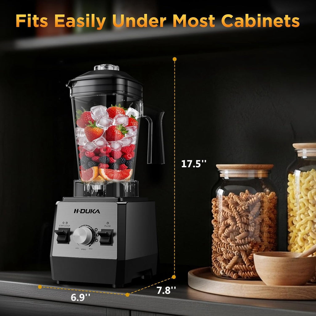 Blender, Countertop Blenders for Kitchen with 64oz Pitcher, Powerful 25000 PRM Blender for Smoothies, Ice Crushing, Frozen Fruits, Milkshakes, Pulse Function, Self-Cleaning (Silver Black)