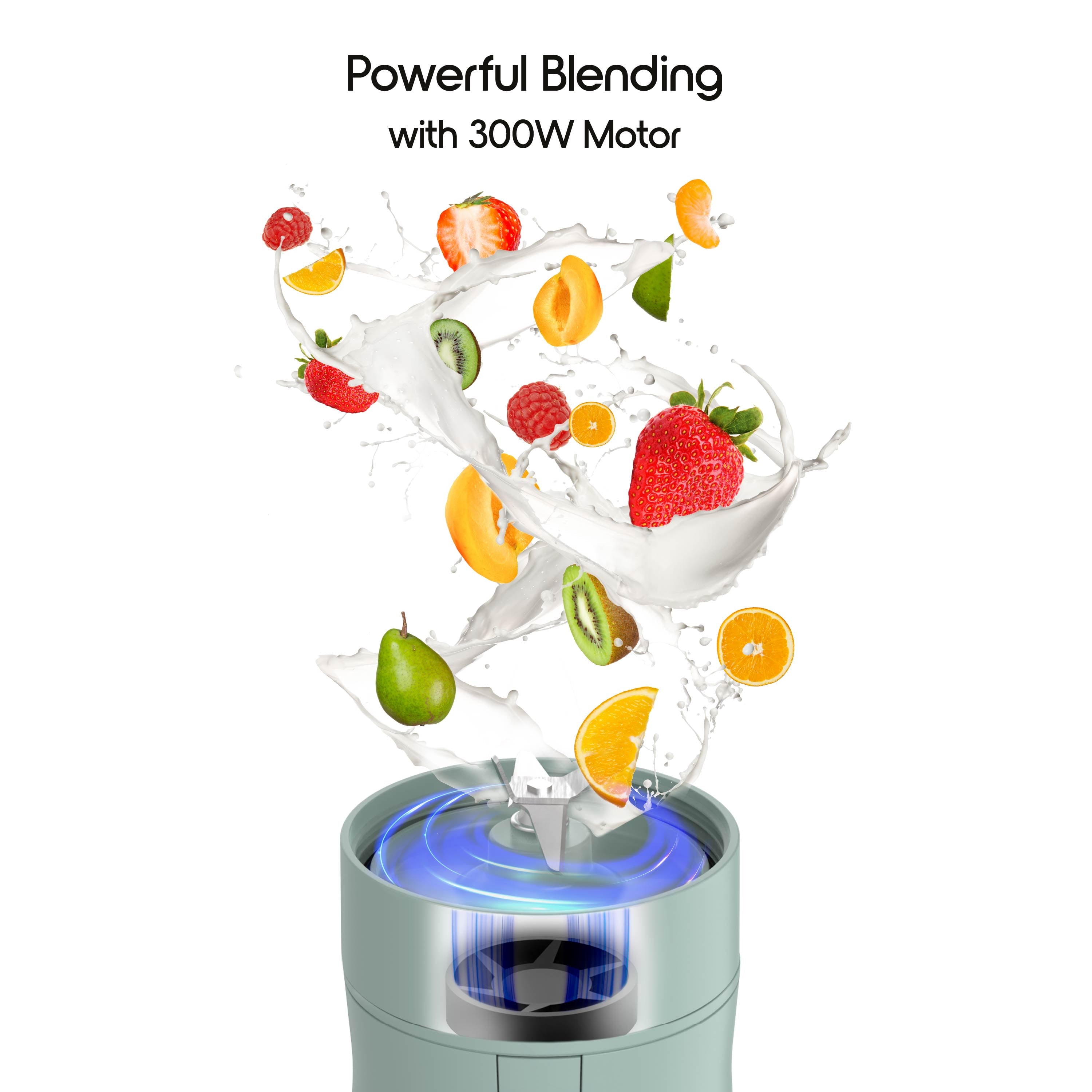 by 300W Mini Smoothie Blender – 18oz. Countertop Mini Blender for Smoothies, Sauces, Cocktails and More