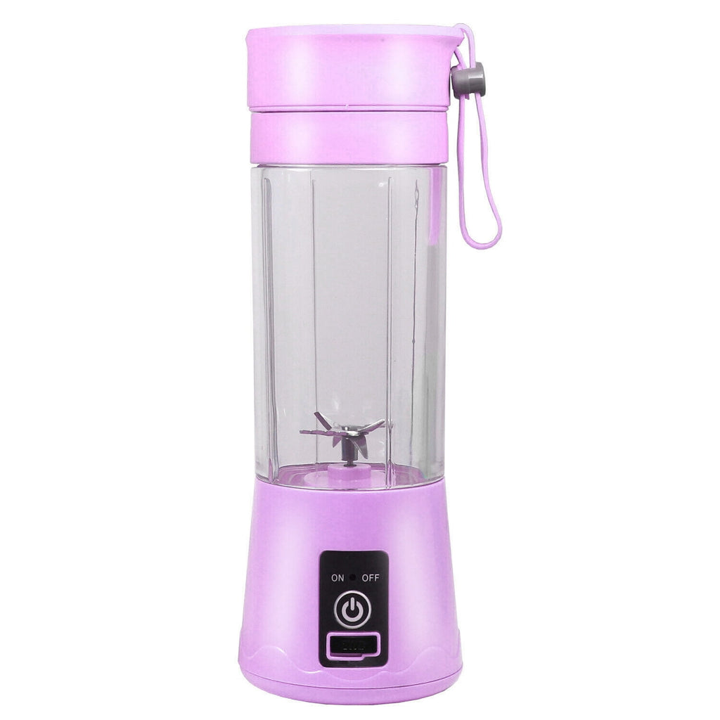 380ML Portable Blender,Mini Bottle Travel Electric Smoothie Blender Maker With 6 Blades for juice shakes,Purple