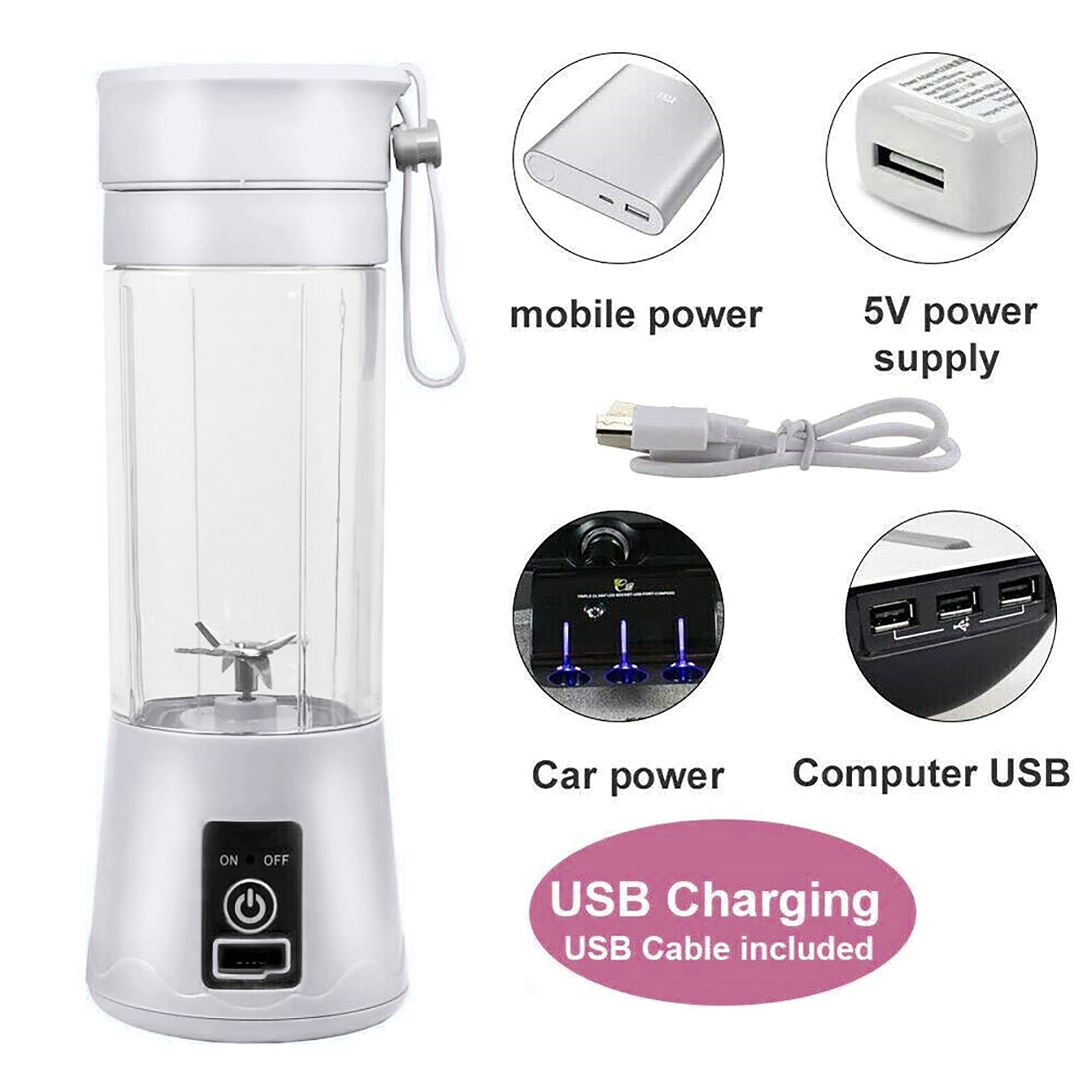 Portable Mini Blender USB Rechargeable Fruit Juice Blender,Shakes Smoothie Blender-6 Blades,Mini Travel Personal Blender,Household Mixer For Juicing Vegetables Meat Crushed Ice-Easy Clean