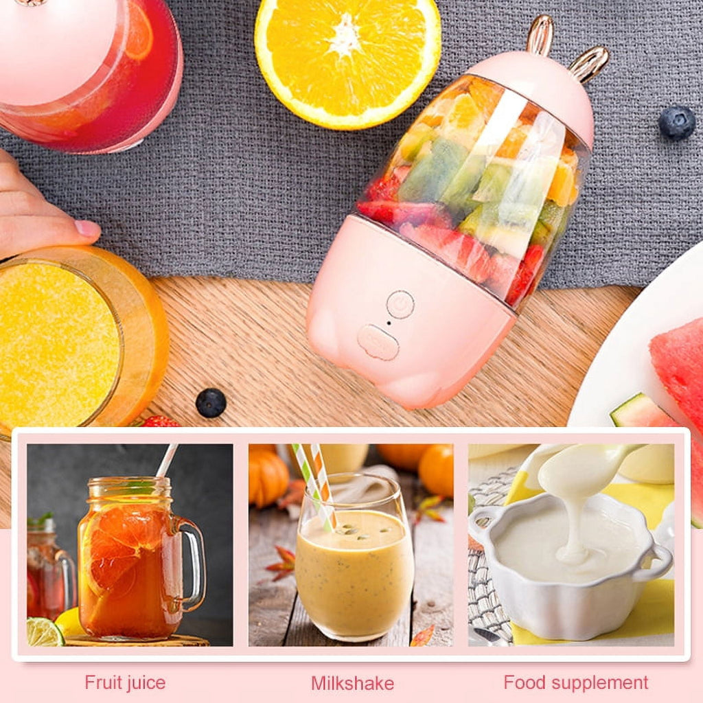 Portable Blender, Smoothies Blender, Mini Blender Single Serve 400ml USB Rechargeable Blender, Small Juice Mixer Portable Juicer for Home, Travel &amp; Gym(Pink)