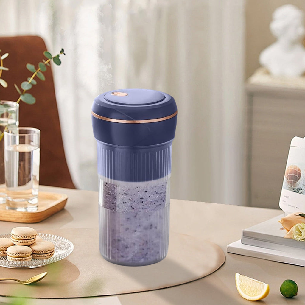 Portable Fruit Juicer Under 5 ! Mini Blender Cup USB Rechargeable Juicer Smoothie Maker for Fruit Veg Smoothies Portable Blender with 6 Blades for Travel Gym Home Easy Clean