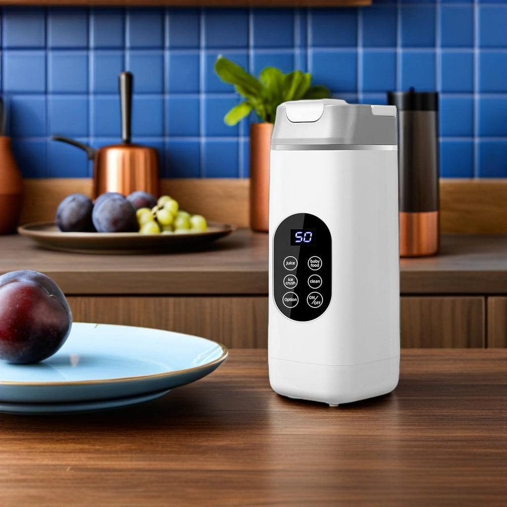 White Portable Juice Blender, 12 Blade, USB Charging, Ideal for Home and Outdoor Adventures