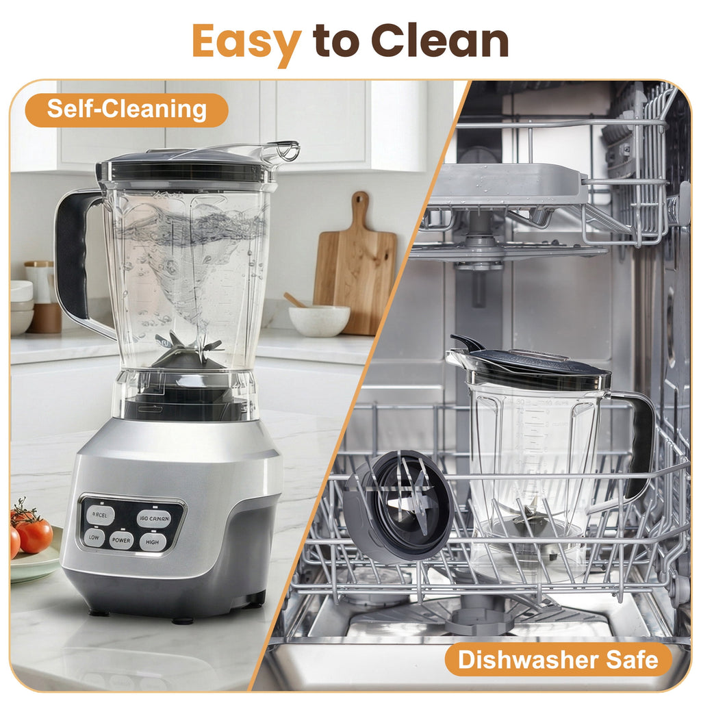 1L Stainless Steel Blender 800W 120V 60Hz Silver with 3 PCTG Cups(1L/0.7L/0.5L), 1 Travel Lid, 2 Storage Lids &amp; 1 Blending Blade