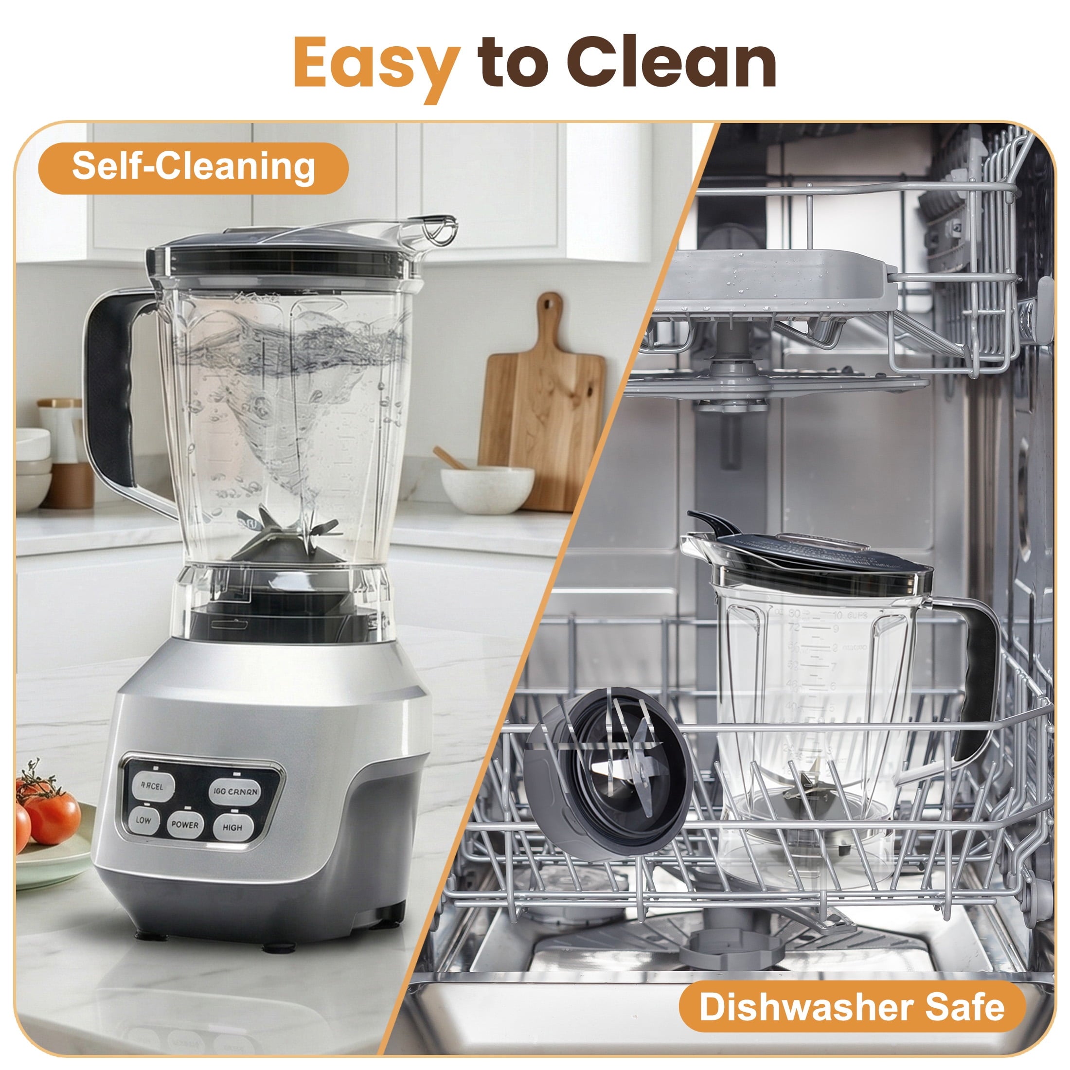1L Stainless Steel Blender 800W 120V 60Hz Silver with 3 PCTG Cups(1L/0.7L/0.5L), 1 Travel Lid, 2 Storage Lids &amp; 1 Blending Blade