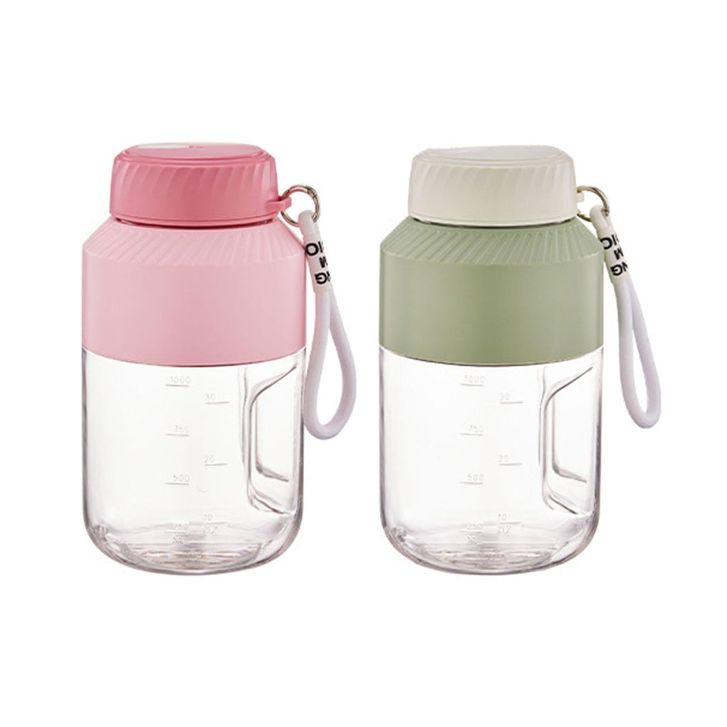Portable Blender 1000ml Multifunctional for Shakes and Smoothies Travel Home Pink Double Lid