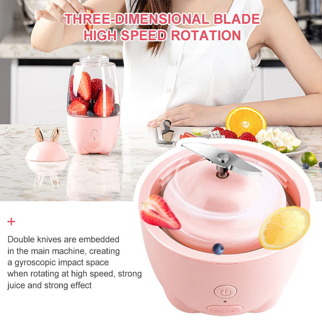 Portable Blender, Smoothies Blender, Mini Blender Single Serve 400ml USB Rechargeable Blender, Small Juice Mixer Portable Juicer for Home, Travel &amp; Gym(Pink)