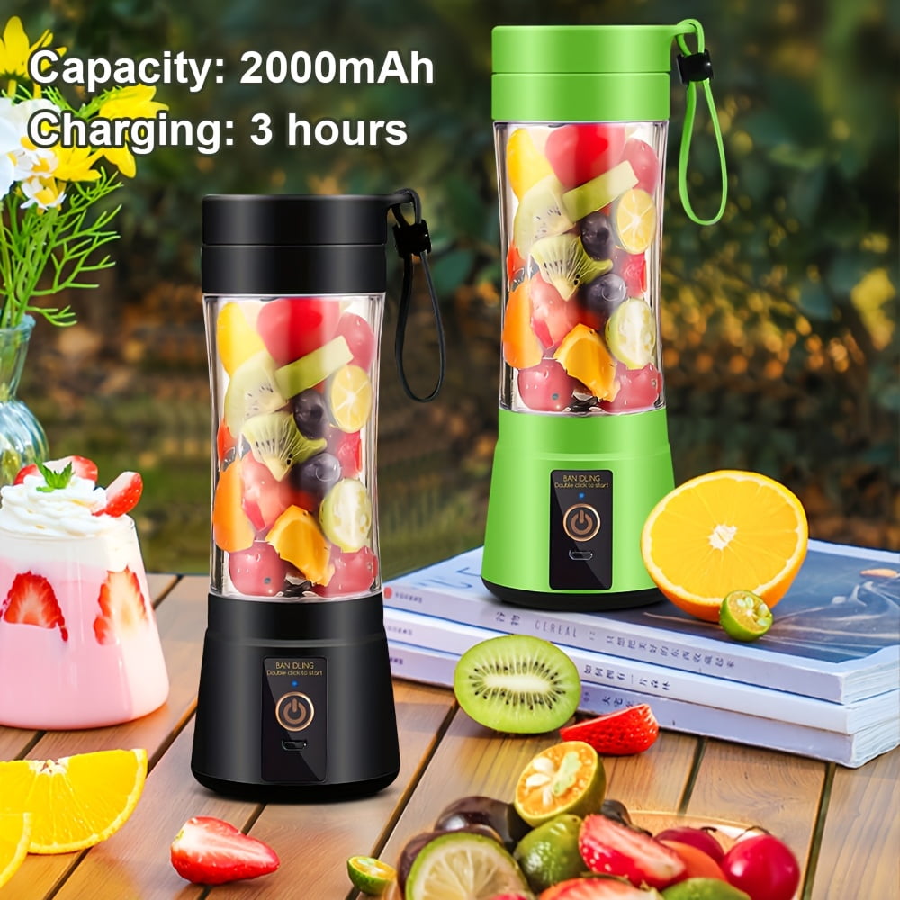 [12.85/15.22 ounce rechargeable Mini Blender] Portable USB rechargeable mini Blender and juicer - 3 modes, digital display, safety lock, food-grade PP, easy to clean, ideal choice for travel