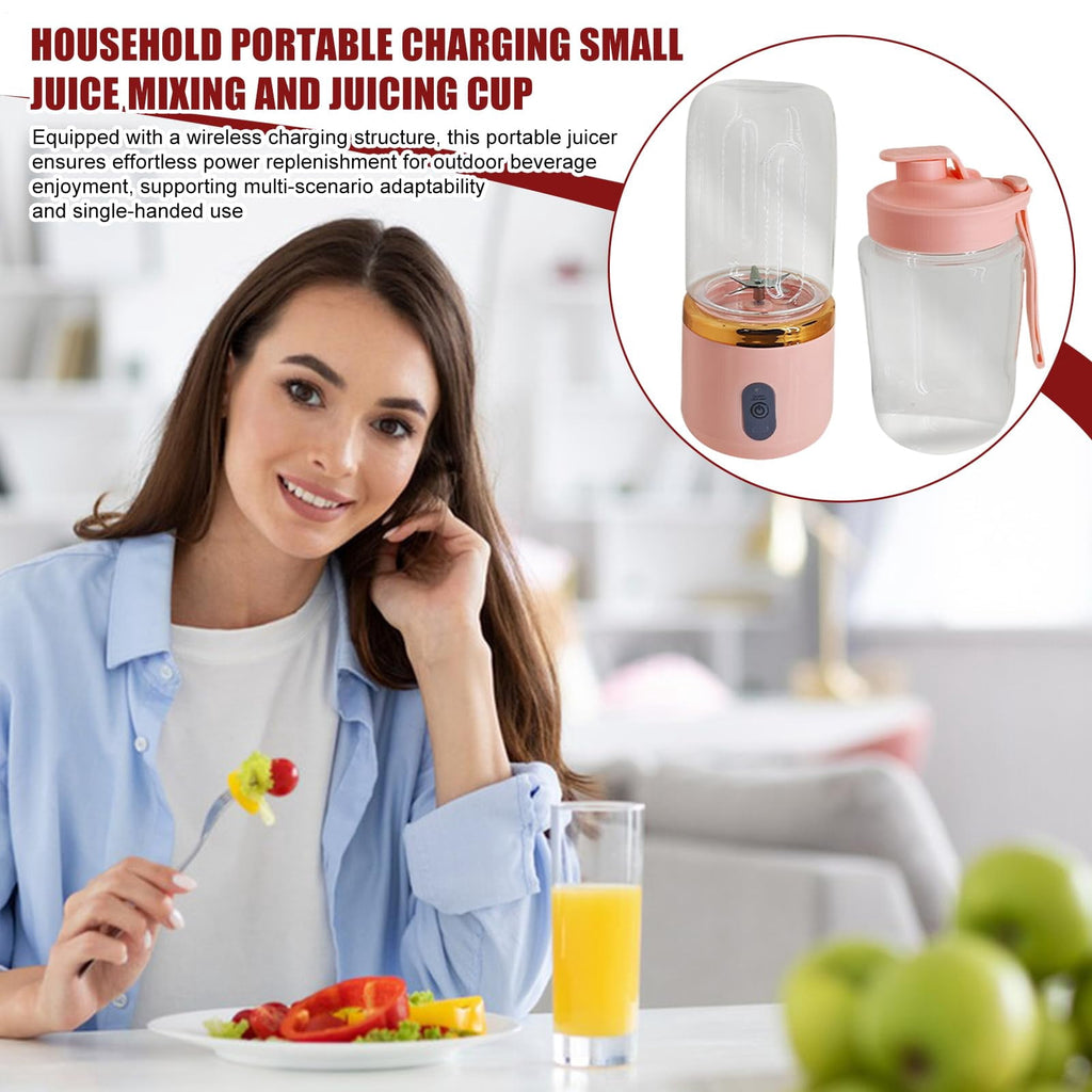 Portable Blender, Personal Blender USB Rchargeable, Mini Blender for Shakes and Smoothies, 400ML Portable Fruit Veggie Juicer Cup With 6 Blades and Travel Lid, Handheld Blender for Travel Gym Kitchen