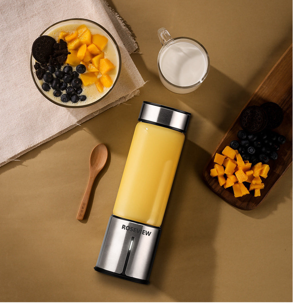 Portable Smoothie blender Glass bottle Mini USB rechargeable 2 battery Handheld Shakes blend Cup USB juicer Cordless Personal smoothies maker mixer