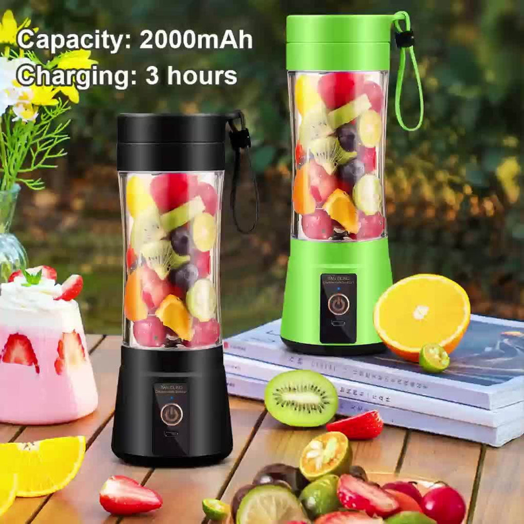 [12.85/15.22 ounce rechargeable Mini Blender] Portable USB rechargeable mini Blender and juicer - 3 modes, digital display, safety lock, food-grade PP, easy to clean, ideal choice for travel